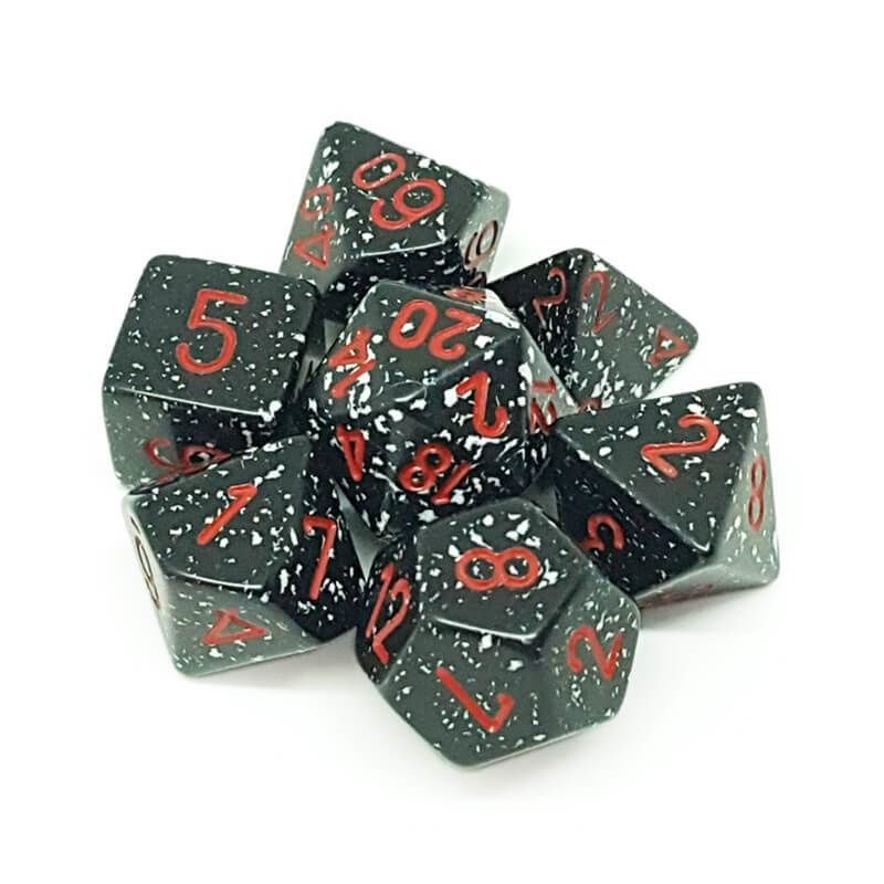 chx DICE SET 7 SPECKLED SPACE