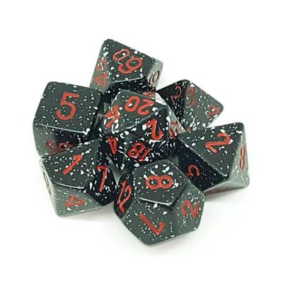 chx DICE SET 7 SPECKLED SPACE