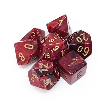 chx DICE SET 7 VORTEX BURGUNDY