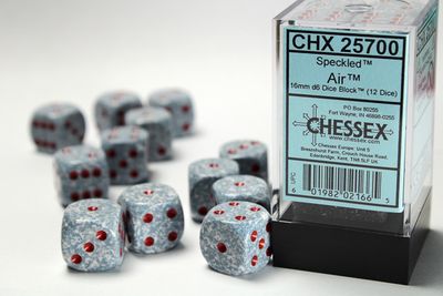 DICE SET D6 16mm SPECKLED AIR