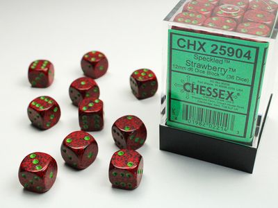 DICE SET D6 12mm SPECKLED STRAWBERRY