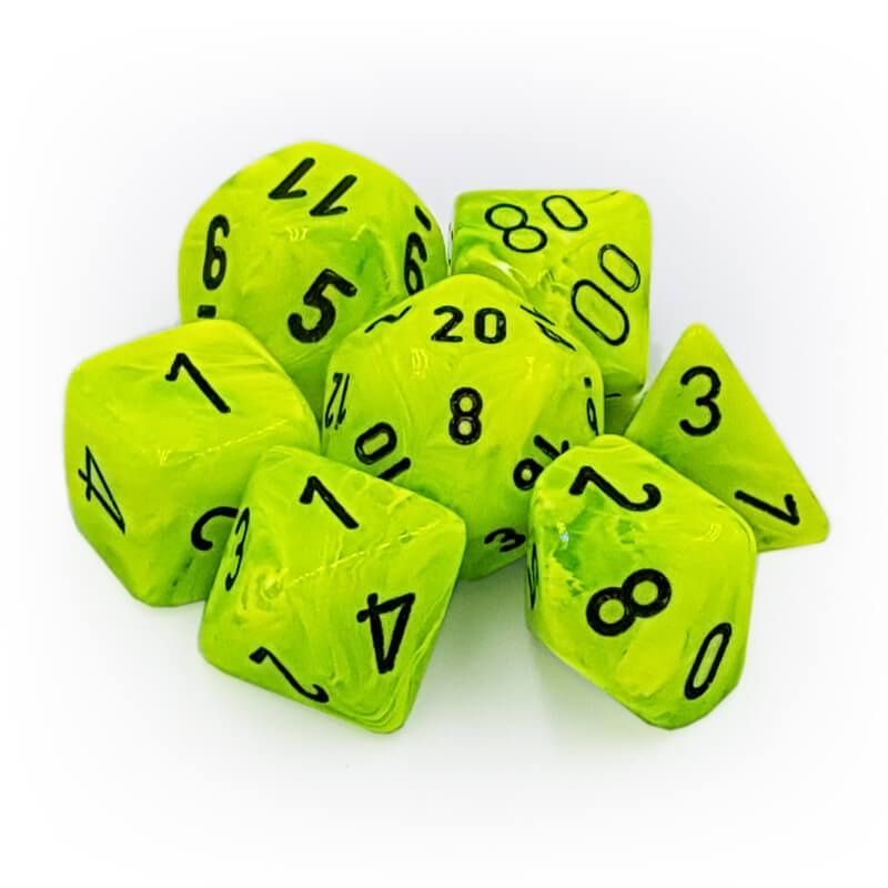 chx DICE SET 7 VORTEX BRIGHT GREEN