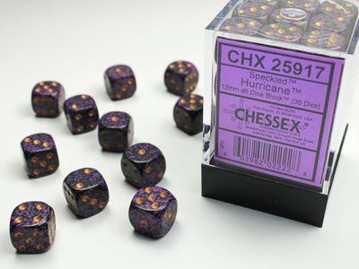 DICE SET D6 12mm SPECKLED HURRICANE