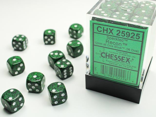 DICE SET D6 12mm SPECKLED RECON