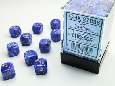 DICE SET D6 12mm VORTEX BLUE