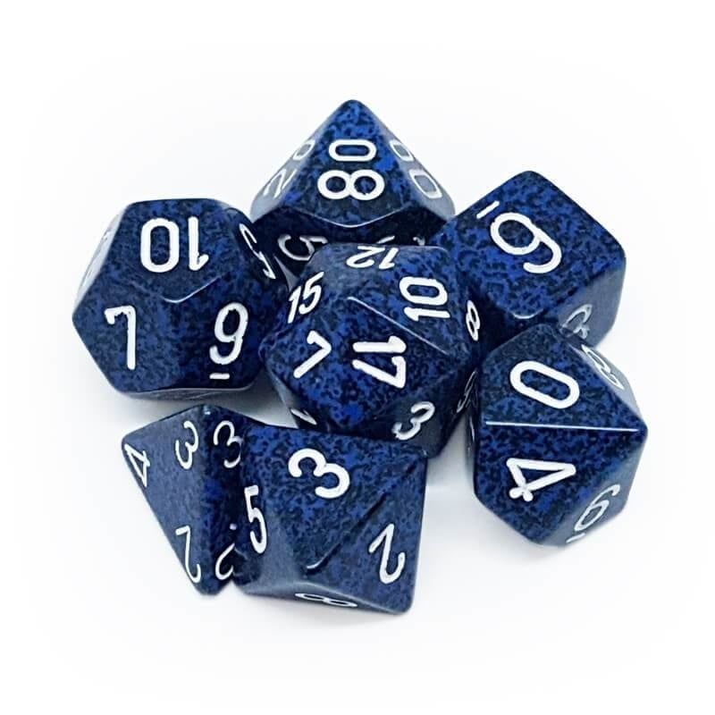 chx DICE SET 7 SPECKLED STEALTH