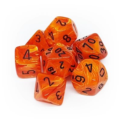 chx DICE SET 7 VORTEX ORANGE