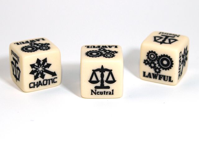 CUSTOM D6 16mm D&amp;D ALIGN. LAWFUL/NEUTRAL/CHAOTIC