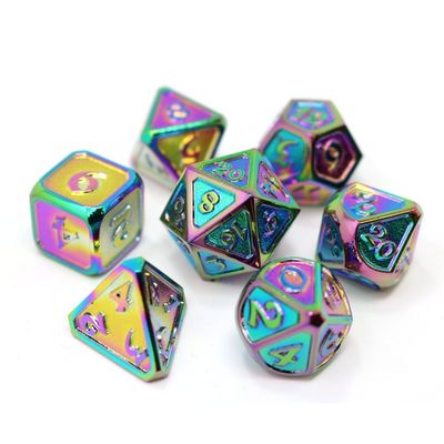 dh DICE SET 7 METAL MYTHICA SCORCHED RAINBOW