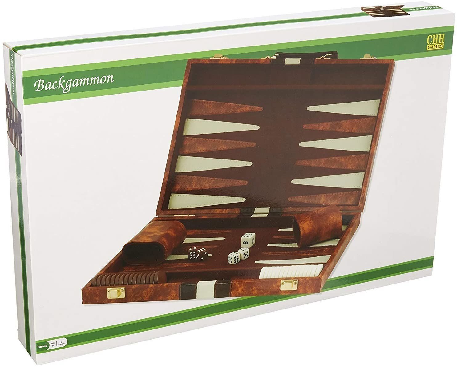 BACKGAMMON 15&quot; BROWN &amp; WHITE