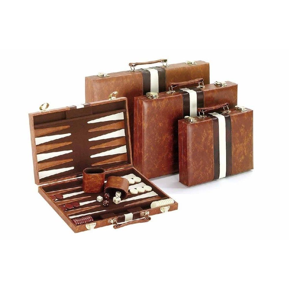 BACKGAMMON 11&quot; BROWN &amp; WHITE