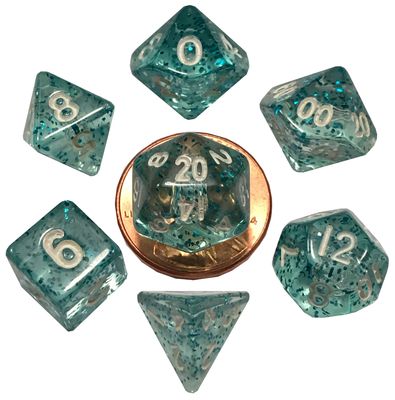 fr DICE SET 7 MINI ETHEREAL LIGHT BLUE w/ WHITE