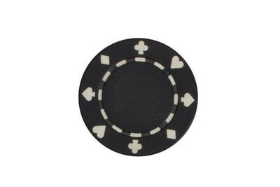 POKER CHIP 11G SUITED BLACK (25 ct)