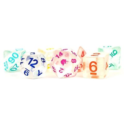 fr DICE SET 7 UNICORN RAINBOW ICE