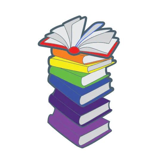 PIN:  BOOKS LGBTQIA+ PRIDE RAINBOW