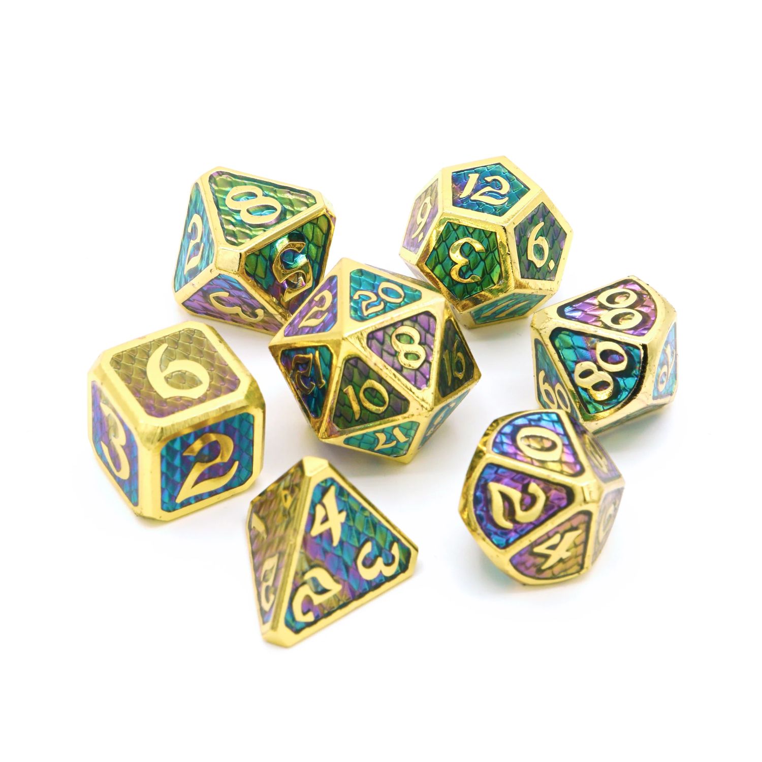 dh DICE SET 7 METAL DRAKONA KHAOS HEMERA
