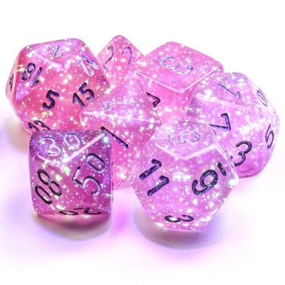 chx DICE SET 7 BOREALIS PINK LUMINARY