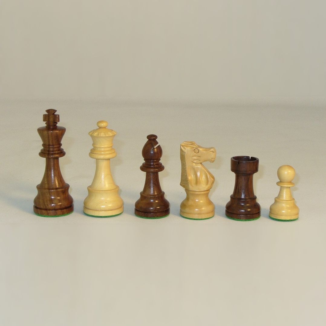 CHESSMEN 3.5&quot; FRENCH SHEESHAM/BOXWOOD