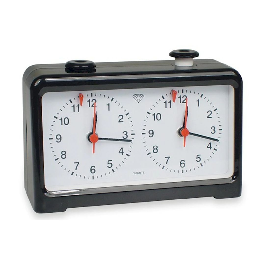 CHESS CLOCK ANALOG QUARTZ MOVEMENT BLACK