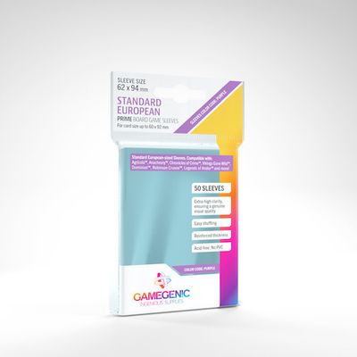 GAMEGENIC: PRIME - STANDARD EUROPEAN-SIZED SLEEVES (50)