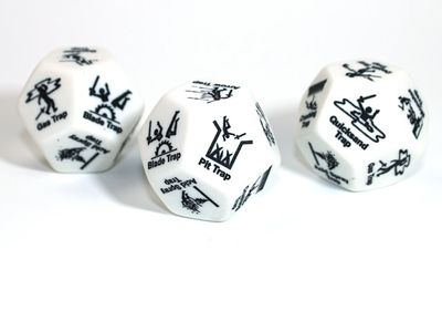 CUSTOM D12 28mm RPG TRAP WHITE w/BLACK