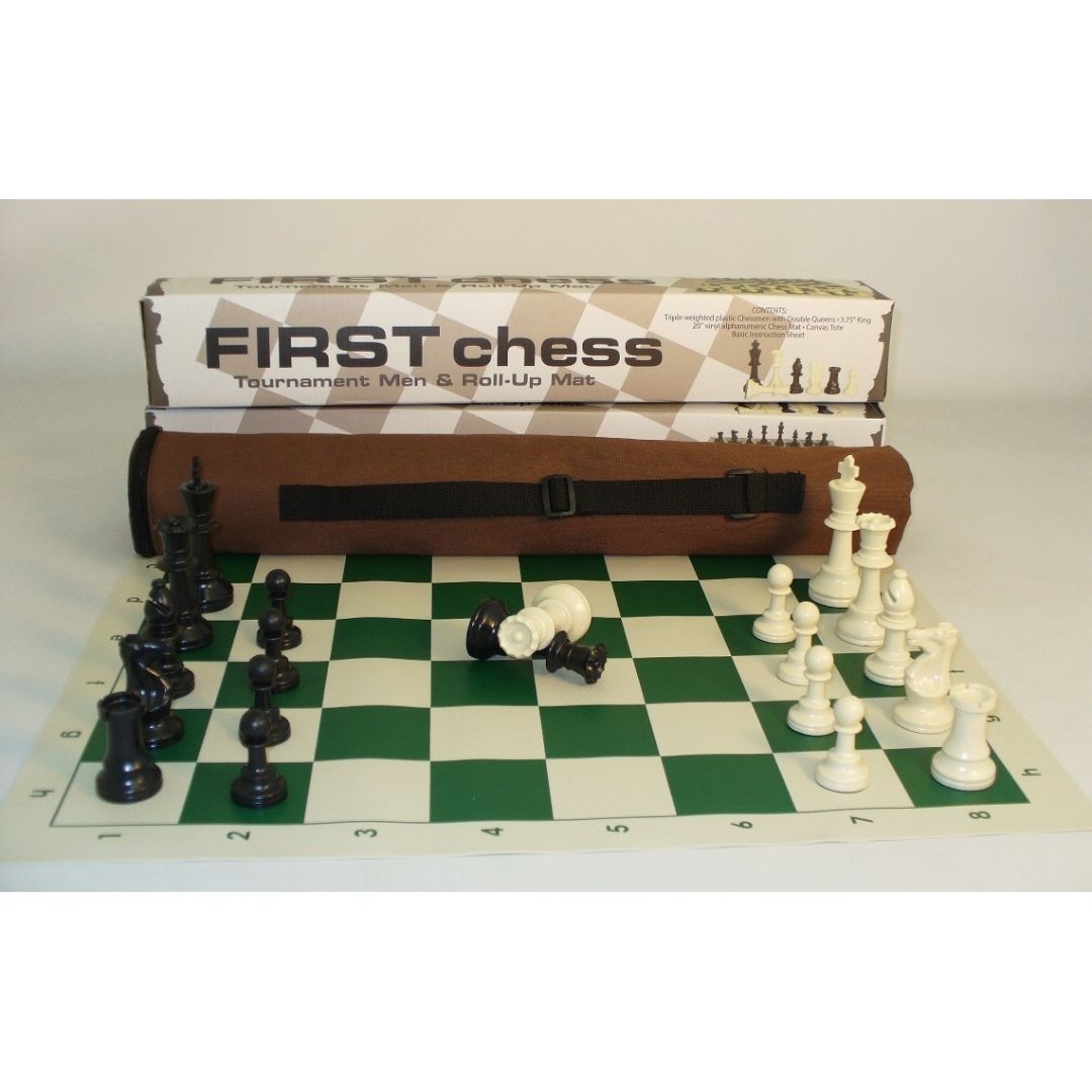 FIRST CHESS TOURNAMENT SET - 3.75&quot; PLASTIC 3W/2Q