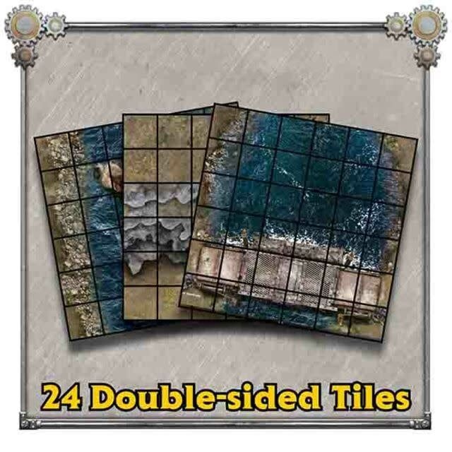IRON KINGDOMS BATTLE TILES WILDLANDS WATERWAYS (5E)