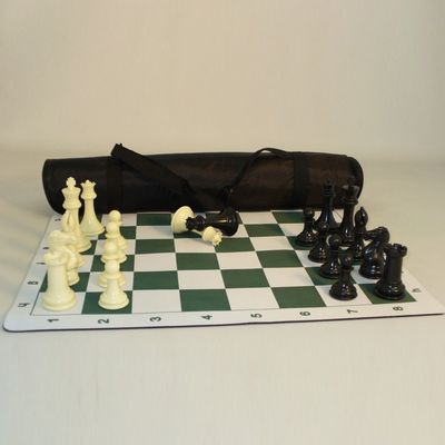 PRO CHESS TOURNAMENT SET - 4&quot; PLASTIC 3W/2Q