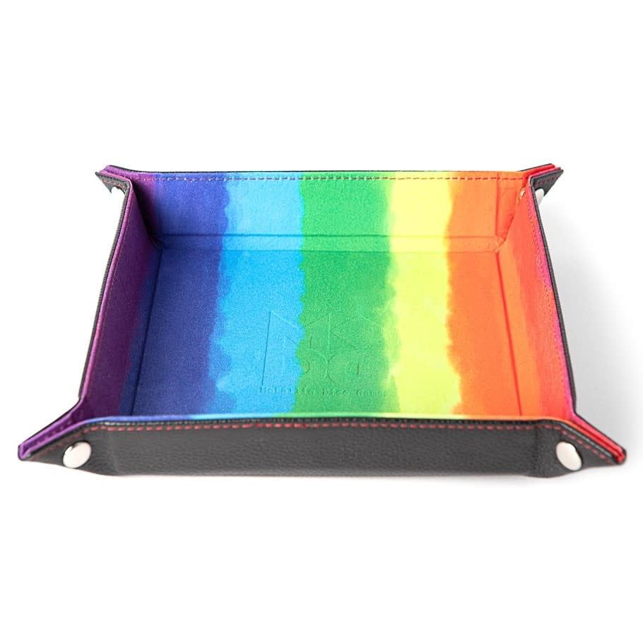 DICE TRAY SQUARE FOLDING VELVET RAINBOW