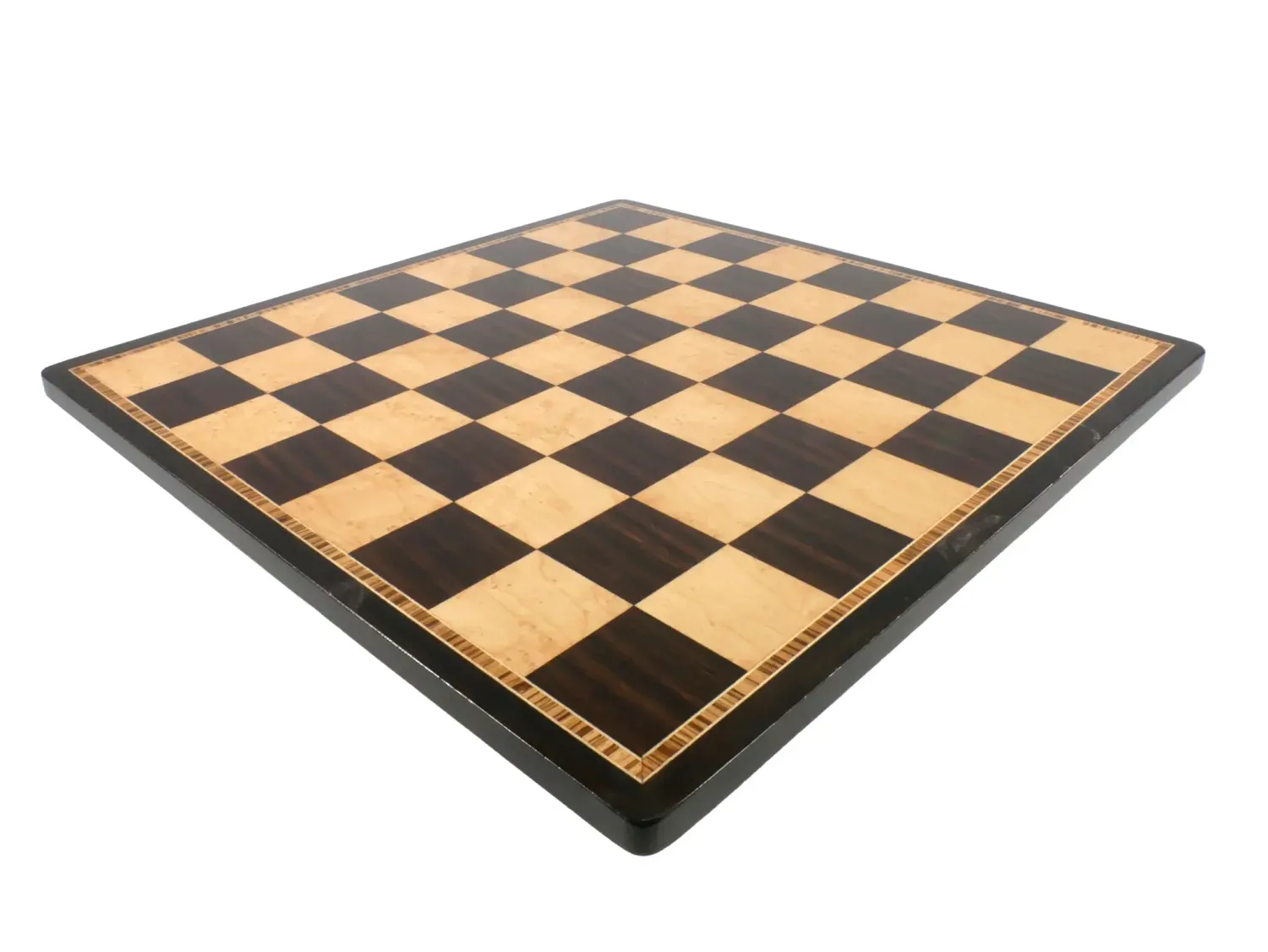 CHESS BOARD 17.25&quot; EBONY &amp; BIRDSEYE MAPLE w/ 2&quot; SQ