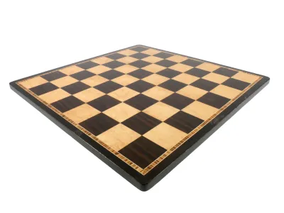 CHESS BOARD 17.25&quot; EBONY &amp; BIRDSEYE MAPLE w/ 2&quot; SQ