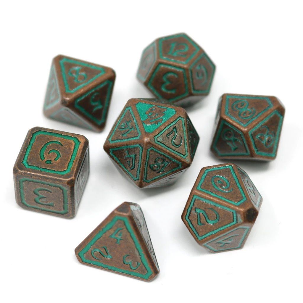 dh DICE SET 7 METAL UNEARTHED SAGE