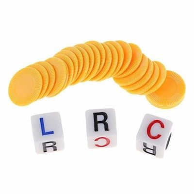 L-C-R DICE GAME - YELLOW TUBE