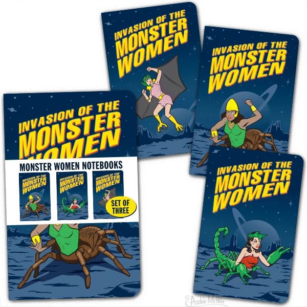 MONSTER WOMEN NOTEBOOKS (Set of 3)