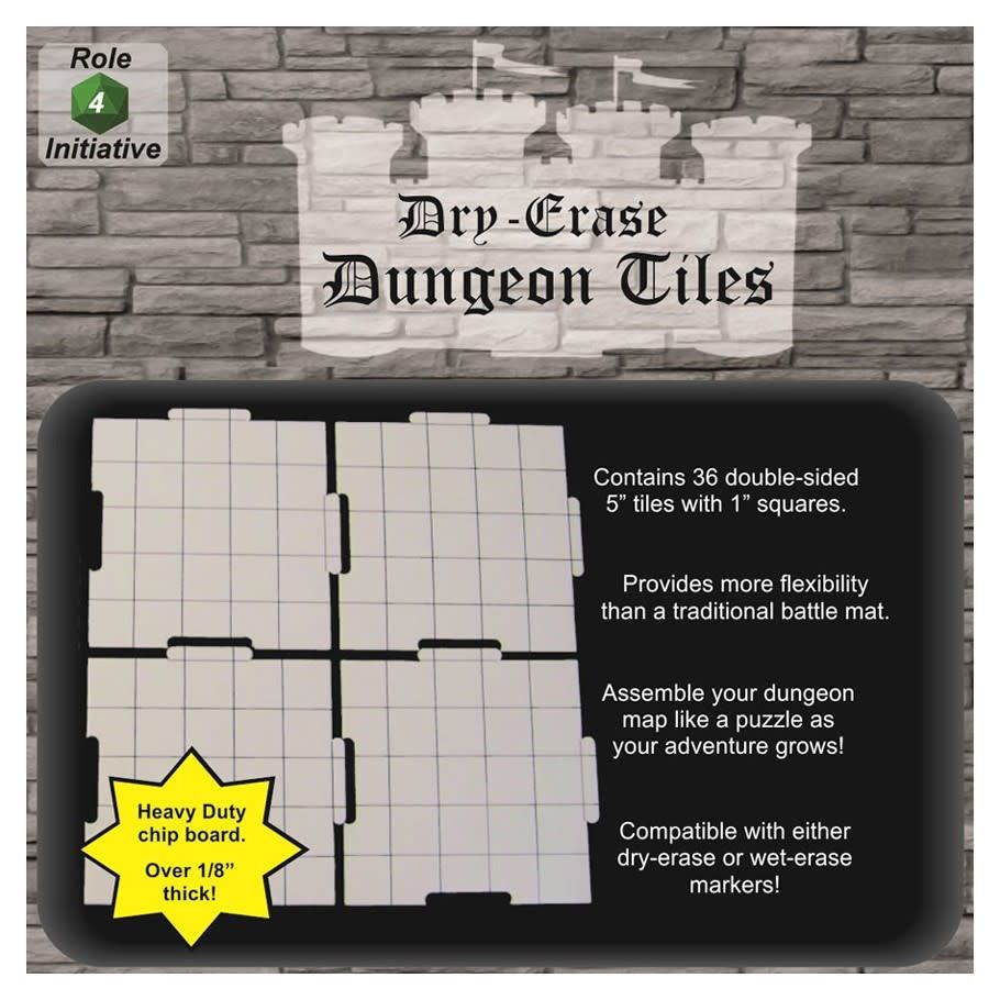 DRY ERASE DUNGEON TILES: 5&quot; WHITE PACK