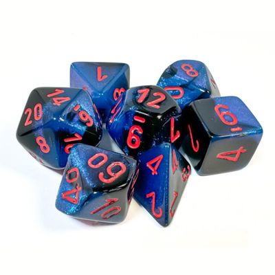 chx DICE SET 7 GEMINI BLACK-STARLIGHT