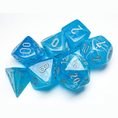 chx DICE SET 7 LUMINARY SKY w/ SILVER