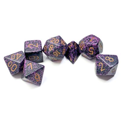 chx DICE SET 7 SPECKLED HURRICANE