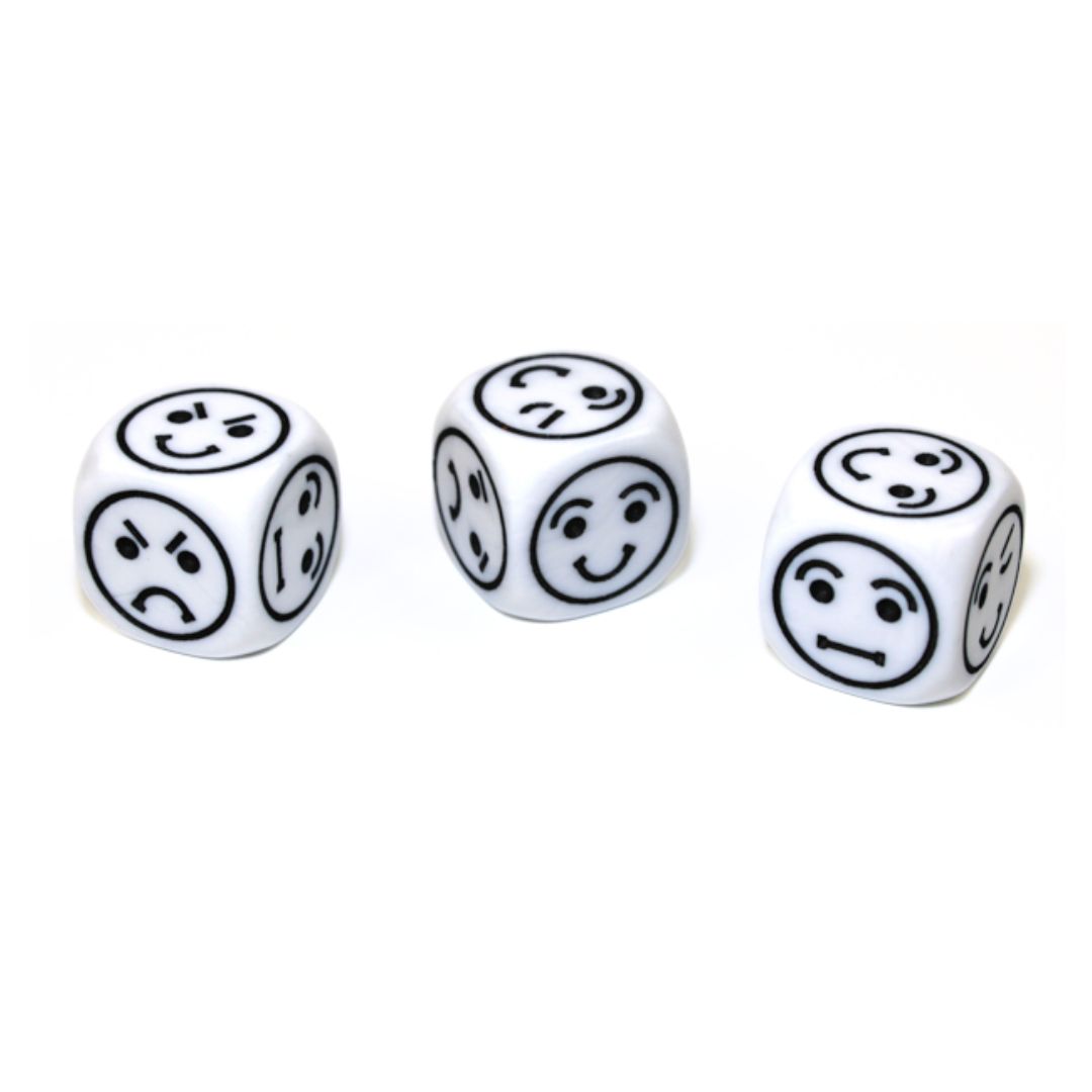 CUSTOM D6 18mm SMILEY FACES (EMOTICONS)