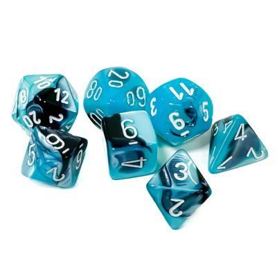 chx DICE SET 7 GEMINI BLACK-SHELL