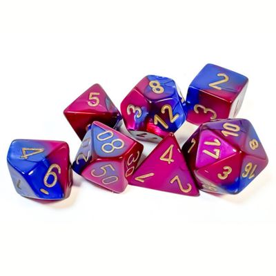 chx DICE SET 7 GEMINI BLUE-PURPLE