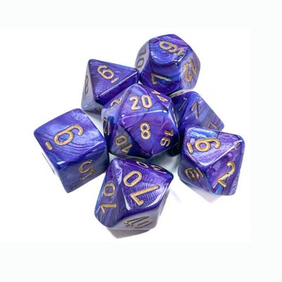 chx DICE SET 7 LUSTROUS PURPLE