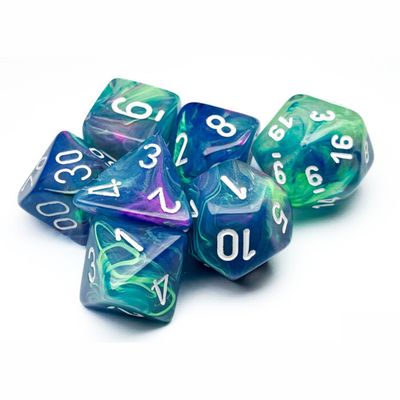 chx DICE SET 7 FESTIVE WATERLILY