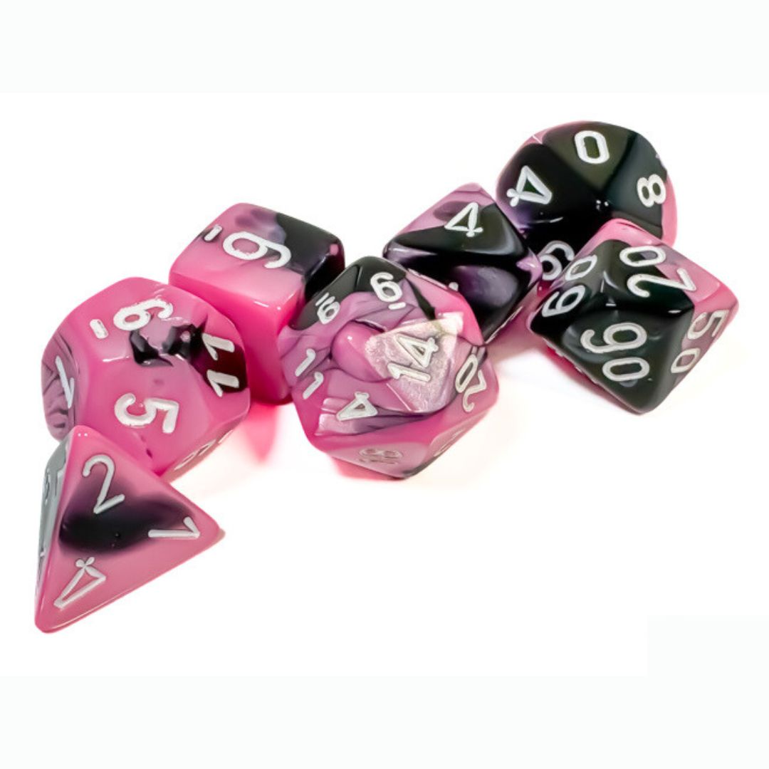 chx DICE SET 7 GEMINI BLACK-PINK