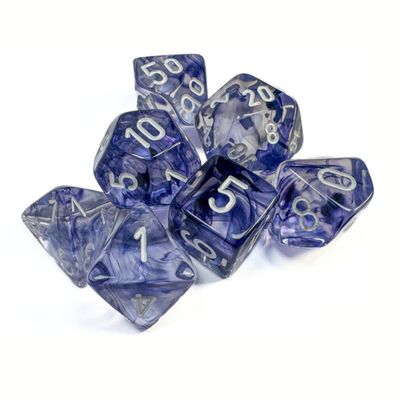 chx DICE SET 7 NEBULA BLACK w/ WHITE