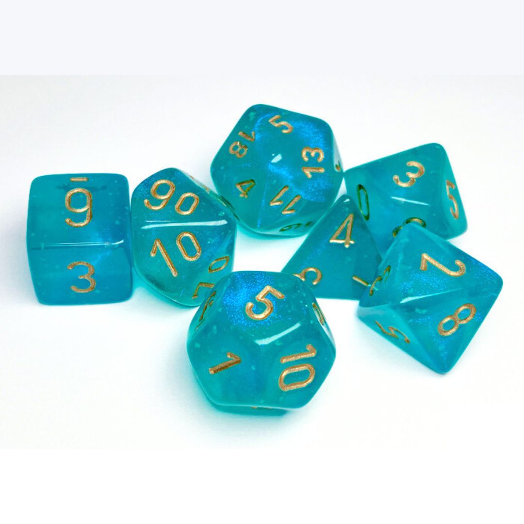 chx DICE SET 7 BOREALIS TEAL LUMINARY