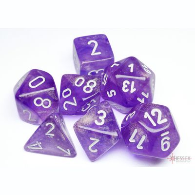 chx DICE SET 7 BOREALIS PURPLE LUMINARY