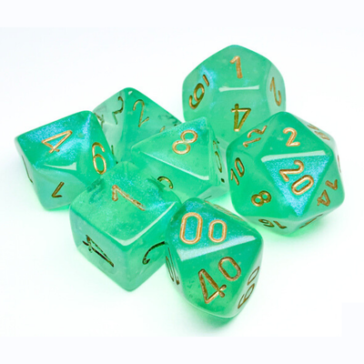 chx DICE SET 7 BOREALIS LIGHT GREEN LUMINARY