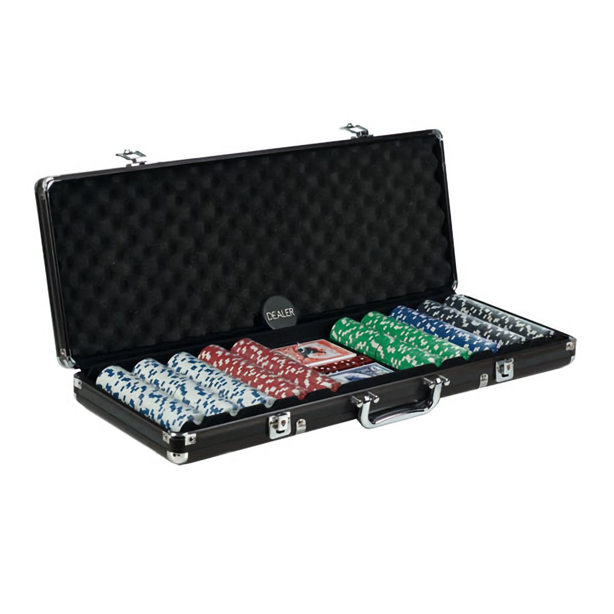 POKER CHIP SET 500 11G w/DICE PRINT in BLACK CASE