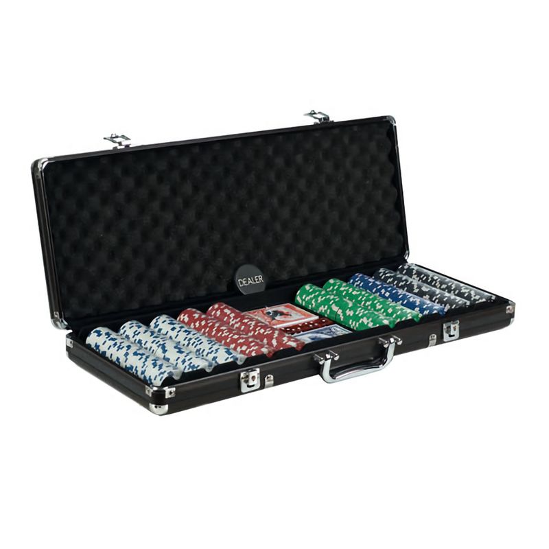POKER CHIP SET 500 11G w/DICE PRINT in BLACK CASE